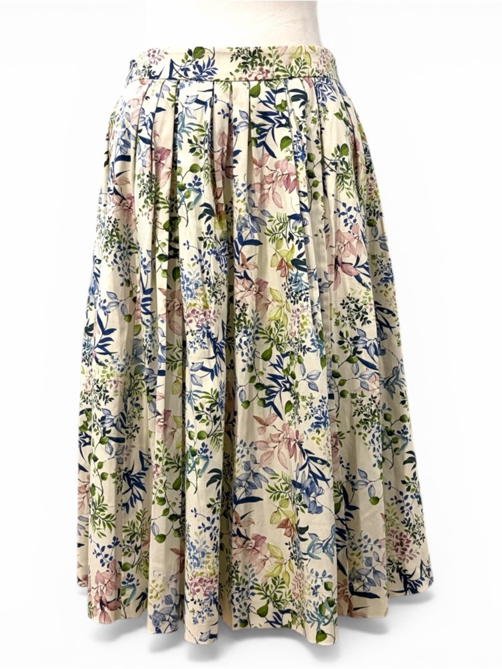 Esprit Floral Pleated Skirt Cottagecore Cotton Fully Lined Size‎ 6